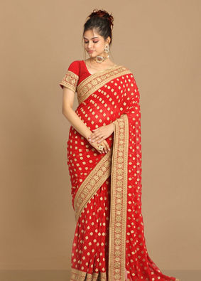 Ravishing Red Saree image number 0